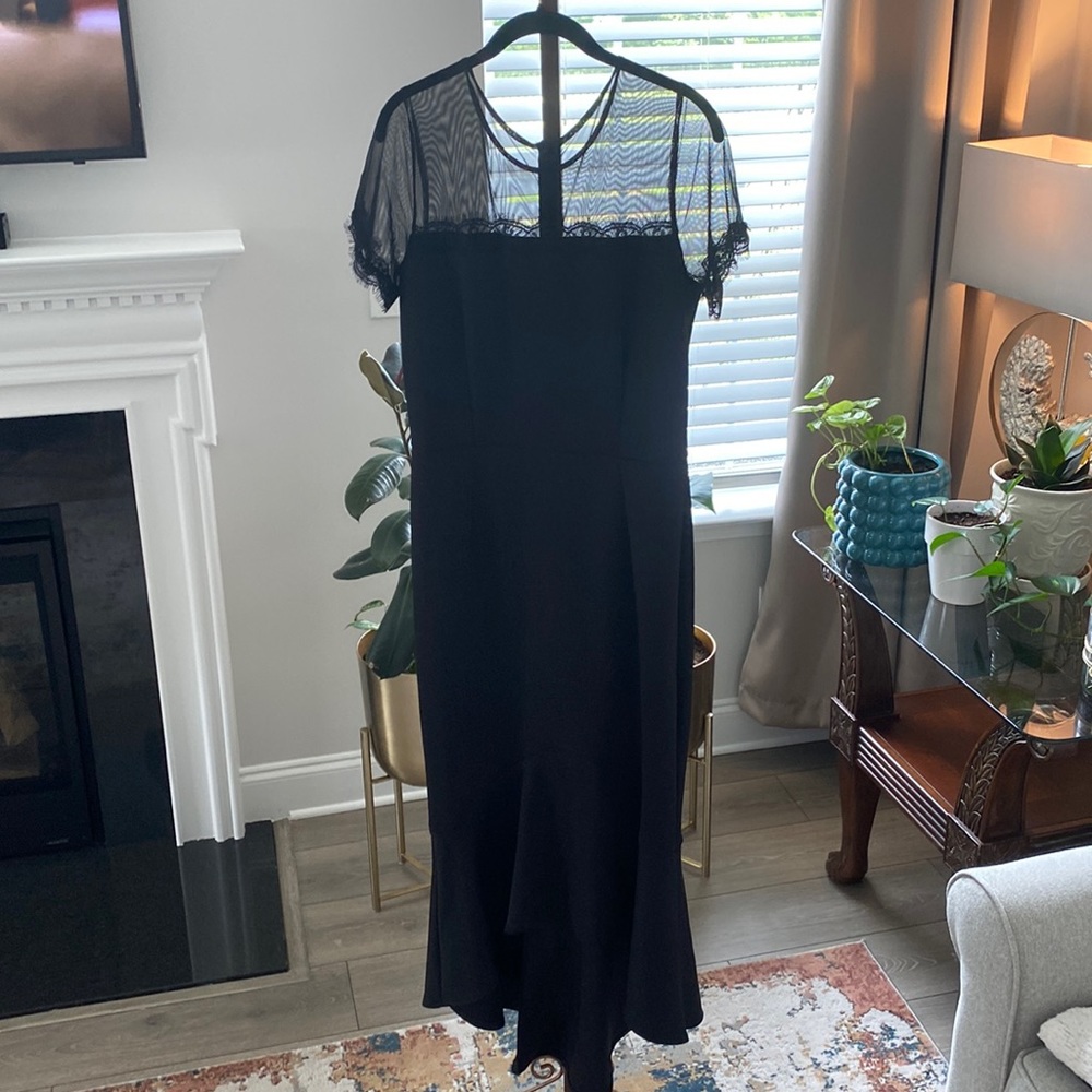 Black Hi-Lo Dress with Sheer Top
